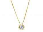 White gold single stone necklace k18 with diamond (code S254224)